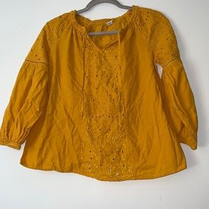 XS Old Navy Mustard Yellow Blouse.
